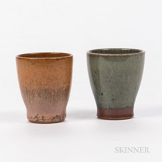 Two Stoneware Cups by Auguste Delaherche (1857-1940)