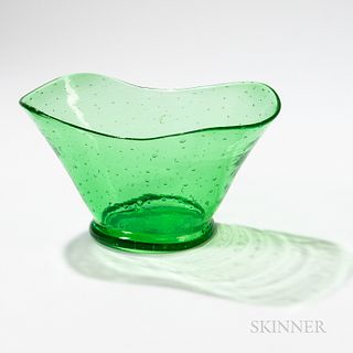 Steuben Green Air-trap Glass Vase