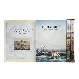 Libros sobre Arte. Litografía y Grabado en el México del XIX / Veracruz. Primer Puerto del Continente. Piezas: 4.
