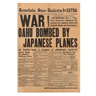 Periódico Norteamericano, "Honolulu Star-Bulletin". December, 1941. Reimpresión.