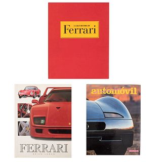 Libros sobre Autos. La Gran Historia de Ferrari / Ferrari the Legend on the Road / El Año del Automóvil 1992 - 1993. Piezas: 3.