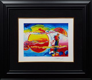 Peter Max (1937-, New York/Germany), "New Moon," 2014, serigraph, editioned HC 41/50 lower left, embossed with artist's name and date lower left, sign