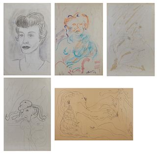 Noel Rockmore (1928-1995, New Orleans), and Jake Calico, "Nude Sketch," graphite, signed by both; and Rockmore, "Two Nude Sketches," unsigned, togethe