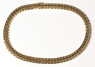 14K Italian Serpentine Gold Necklace
