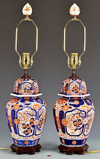 Pair of Imari Urns/Lamps