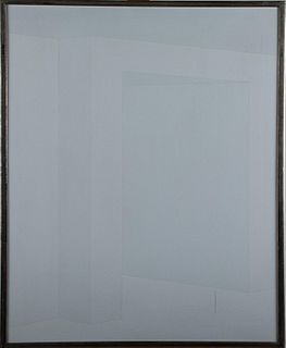 4842458: Robert Moskowitz (NY,b.1935), Untitled (Light Blue
 Stark Interior Space),Acrylic/Canvas, 1967 C8BKL