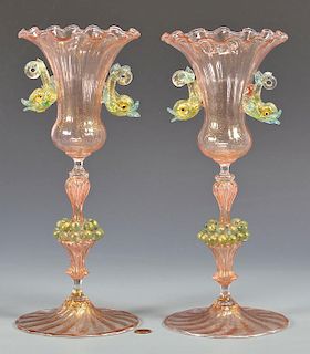Pr. Early Venetian Glass Vases