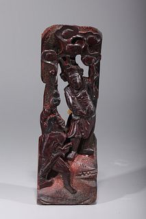 Group of Four Antique Chinese Carved Lacquered Wood Figures