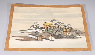 Group of Eight Japanese Antique Woodblock Prints