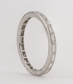 Art Deco Platinum Diamond Eternity Band Ring