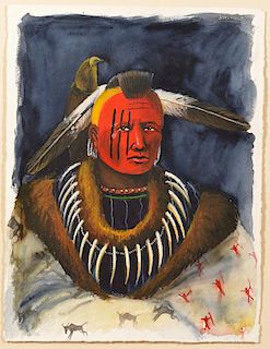 Native American Raymond Nordwall Watercolor