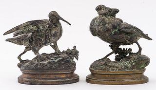 After Adelgunde Vogt Birds Bronze Sculpture, Pair