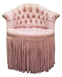 Pink Upholstered Maquilleuse Boudoir Chair
