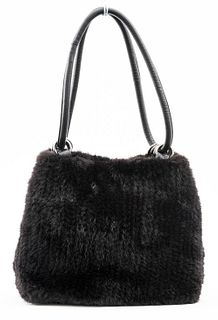 Adrienne Landau Rabbit Fur Handbag
