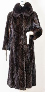 Paul Anton Furs Mink Herringbone Full-Length Coat