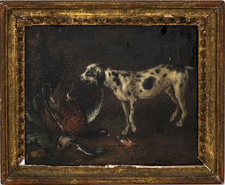 Continental School Portrait of a Spotted Hound Oil