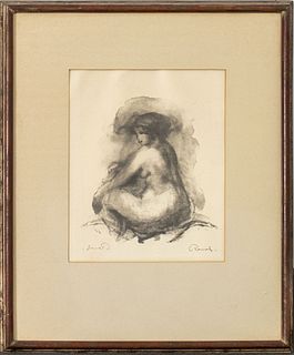 Renoir 'Seated Nude Woman' Lithograph