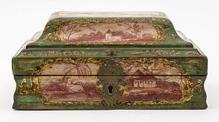 Baroque Manner Hand-Painted Wooden Decorative Box