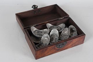 A Chinese Coin-filled Money Bricks Lidded Wooden Box