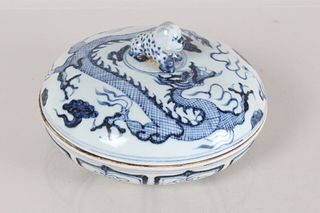 A Chinese Lidded Blue and White Porcelain Dishes