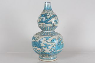 A Chinese Ancient-framing Dragon-decorating Porcelain Fortune Vase 