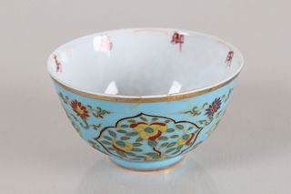 A Chinese Blue-coding Porcelain Fortune Cup 