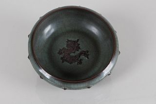 A Chinese Ancient-framing Dragon-decorating Porcelain Fortune Plate