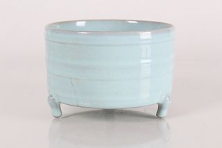A Chinese Tri-podded Fortune Circular Porcelain Censer 