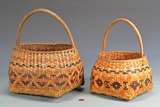 Two Cherokee Rivercane Baskets