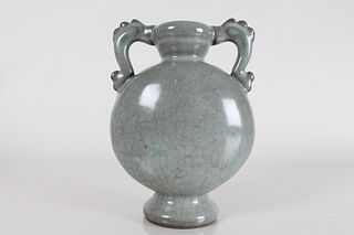 A Chinese Duo-handled Porcelain Fortune Vase 