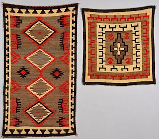 2 Navajo Weavings w/ Red Highlights