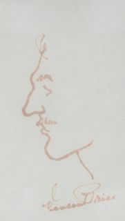 Vincent Price Drawing & Autograph