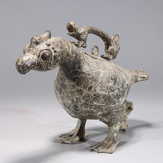 Chinese Archaistic Bronze Bird Vessel