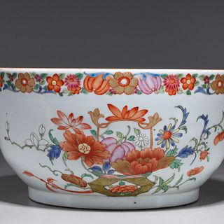 Chinese Gilt & Famille Rose Enameled Porcelain Bowl