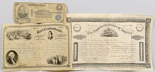 Civil War era Bond & Stock Certificate