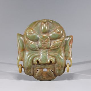 Chinese Hardstone Mask Carving