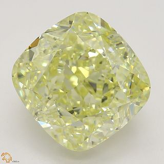 4.52 ct, Natural Fancy Light Yellow Even Color, VS1, Cushion cut Diamond (GIA Graded), Appraised Value: $106,200 