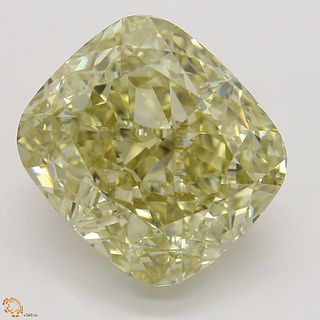 6.51 ct, Natural Fancy Brownish Greenish Yellow Even Color, VVS1, Cushion cut Diamond (GIA Graded), Appraised Value: $145,700 