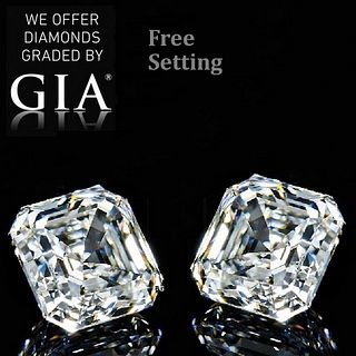4.02 carat diamond pair Square Emerald cut Diamond GIA Graded 1) 2.01 ct, Color G, VS1 2) 2.01 ct, Color G, VS2 . Appraised Value: $100,100 