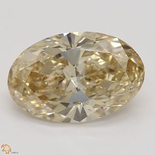 4.80 ct, Natural Fancy Light Yellow-Brown Even Color, IF, Type IIa Oval cut Diamond (GIA Graded), Appraised Value: $158,300 