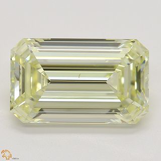 3.01 ct, Natural Fancy Light Yellow Uneven Color, VS2, Emerald cut Diamond (GIA Graded), Appraised Value: $72,200 