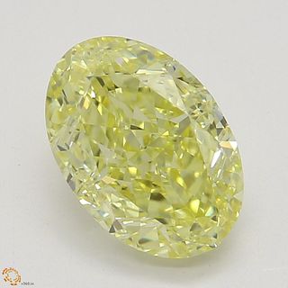 1.00 ct, Natural Fancy Intense Yellow Even Color, VVS2, Oval cut Diamond (GIA Graded), Appraised Value: $26,900 