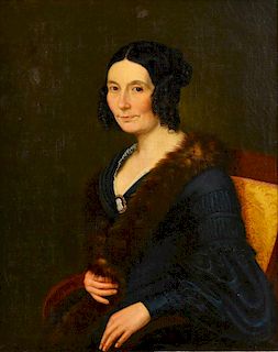 Portrait of Woman with Fur and Cameo