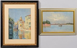 2 Venetian Scene Artworks, early 20th c.