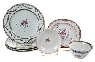 Seven Pieces of Chinese Export Porcelain