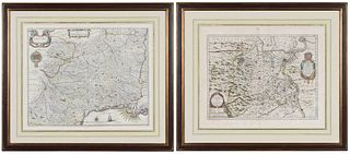 Blaeu - Two Framed French Regional Maps 