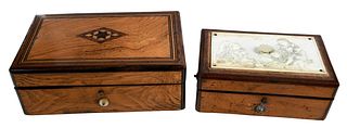 Two Small Continental Cylinder Music Boxes