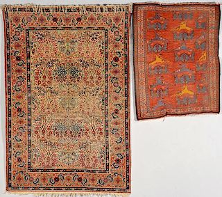 2 Persian rugs, Kirman & Tribal