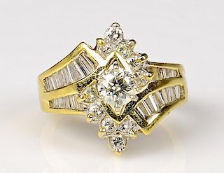 18K Fashion Ring w/ .75 ct Diamond Solitaire