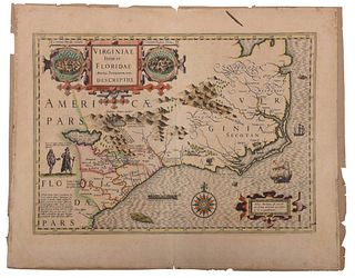 Hondius - Virginiae Item et Floridae, Map